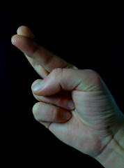 Crossed fingers Comrade King